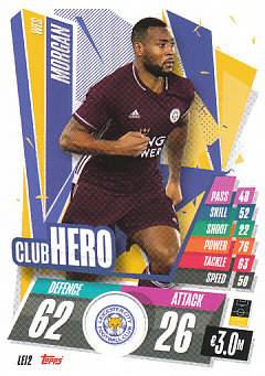 Wes Morgan Leicester City 2020/21 Topps Match Attax CL Club Hero #LEI02